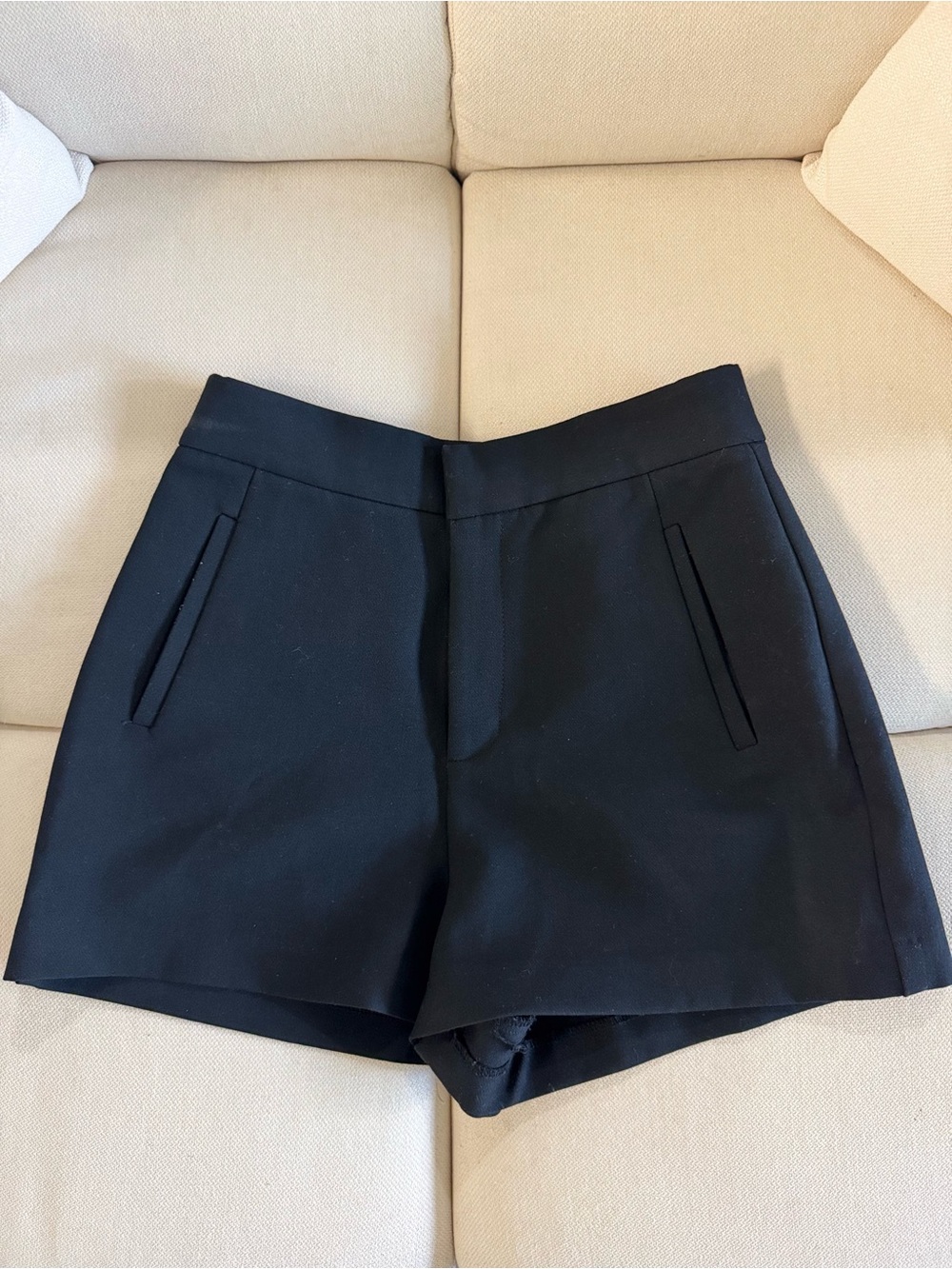 Zara Black High-Waist Tailored Women's Shorts